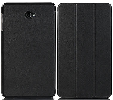 PC-Black Чехол для samsung Galaxy Tab A 10,1 SM-T580 T585 из искусственной кожи чехол для планшета с функцией автоматического сна/пробуждения чехол для samsung Galaxy Tab A6 10,1 чехол - Цвет: PC-Black
