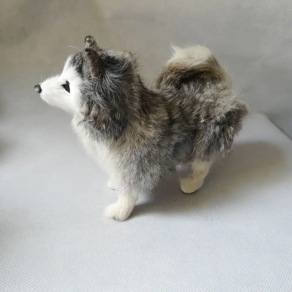 real life toy gray husky model about 17x14cm polyethylene&ampfurs standing dog home decoration props gift h0127 | Игрушки и хобби