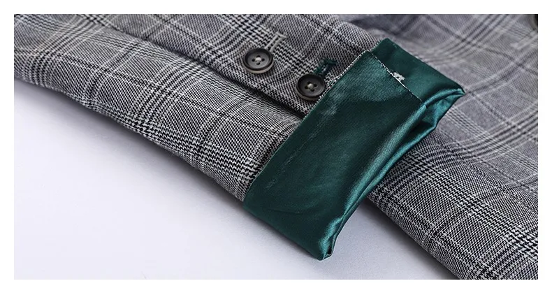 Toyouth плед формальные Wearwork куртка Для женщин Британский Стиль Chic дамы Блейзер поясом отделение на кнопке Vuntage женский пальто Топы