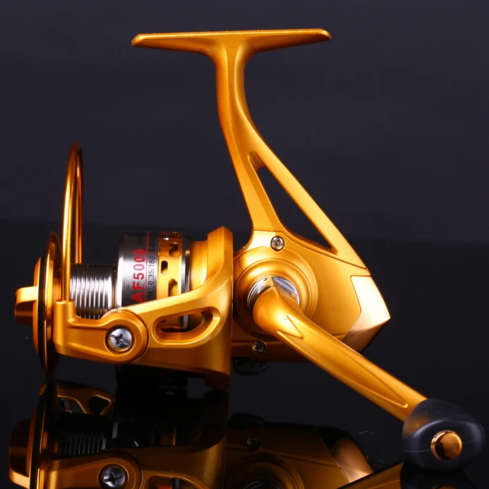 Спиннинг Катушка Рыбалка Морской Пресноводные Золотой Цвет Путешествия