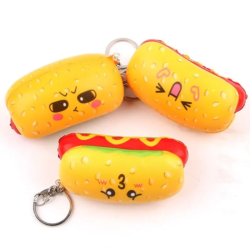 Stress Relief Squeeze Toys Mini Cute Cartoon Keychain for Kids Gifts Sausage Ice Cream Artificial Foods &amp Vegetables Decoration | Дом и сад