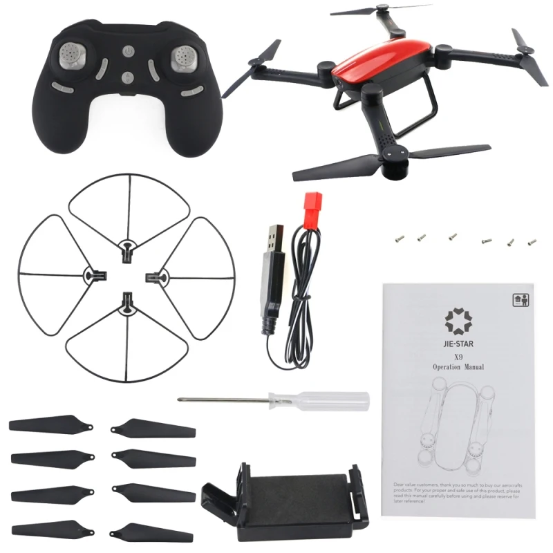 

WIFI FPV Professional Folding RC Drone X9TW 2.4G 14Mins Pressure Attitude Headless Function FPV Remote Control Helicopter Toy