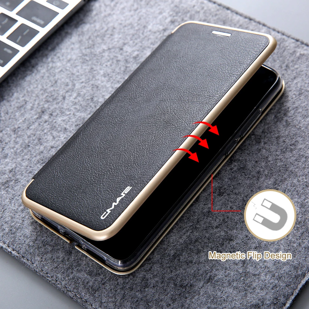 Магнитный кожаный чехол для Coque Huawei P20 Lite черный золотой серый кошелек Funda
