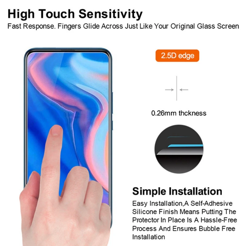 Protector de pantalla para Huawei P Smart Z, cristal templado con pel&iacute;cula HD 9H para Huawei P Smart Z, 2 unidades, 2019-1