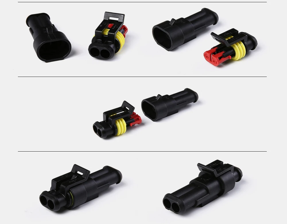 5 комплектов 2 Pin/way Женский Мужской AMP SuperSeal 282104-1 282080-1 Водонепроницаемый Электрический автомобильный разъем для автомобиля