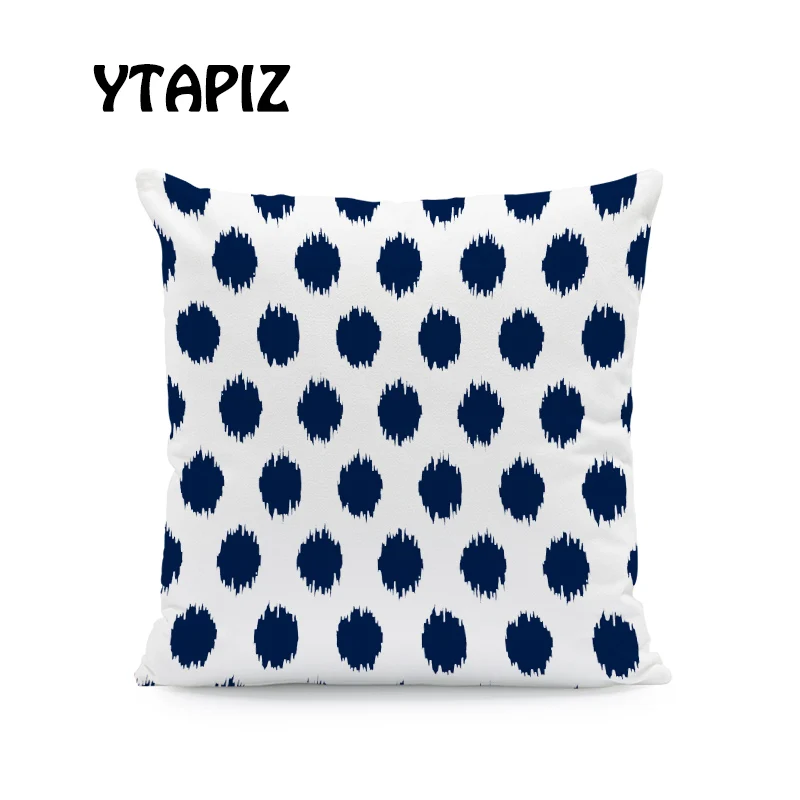 Синий фон Геометрическая Подушка набор фонарь линия волнистый узор квадратная