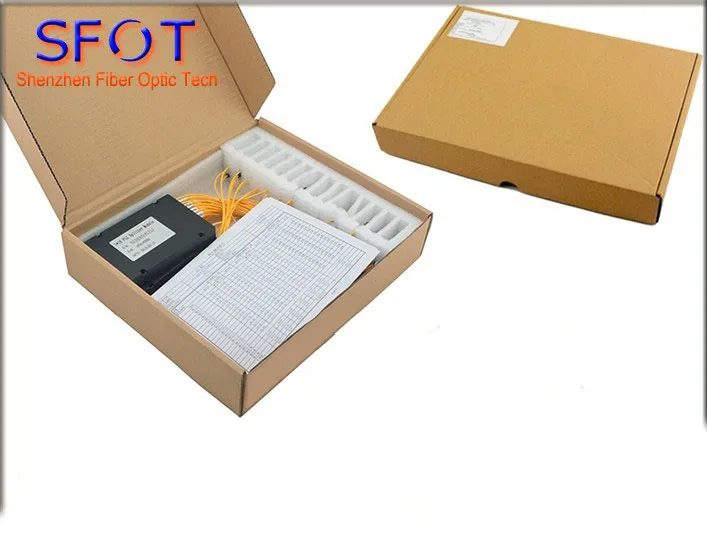 6 шт./лот FTTH 1*8 Волоконно-Оптический Сплиттер PLC ABS-упаковка с разъемом FC/UPC SM кабель