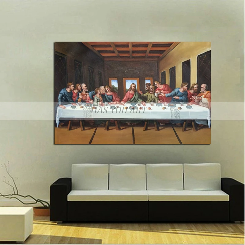 

high quality painting handpainted Jesus and his disciples painting home decor figure oil painting on canvas for church decora