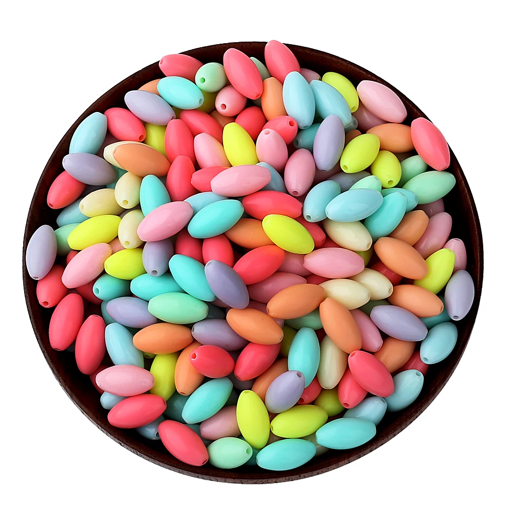 Смешанные конфетные цвета Акриловые прямые отверстия рисовые бусинки 50 шт./лот