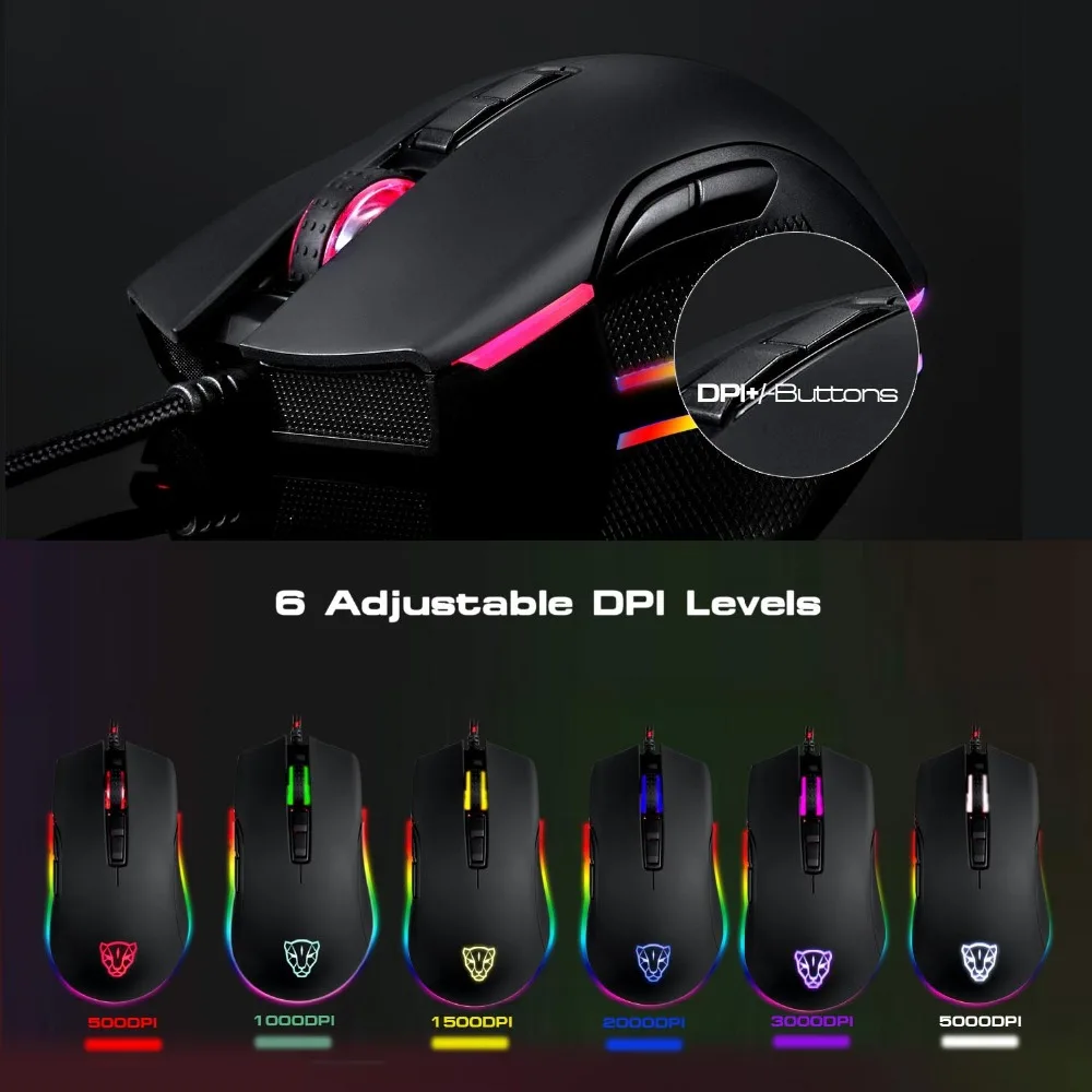 Motospeed V70 USB Проводная игровая мышь PMW3325 5000 точек/дюйм PMW3360 12000 точек/дюйм компьютер RGB LED многоцветная подсветка отправка с коробкой