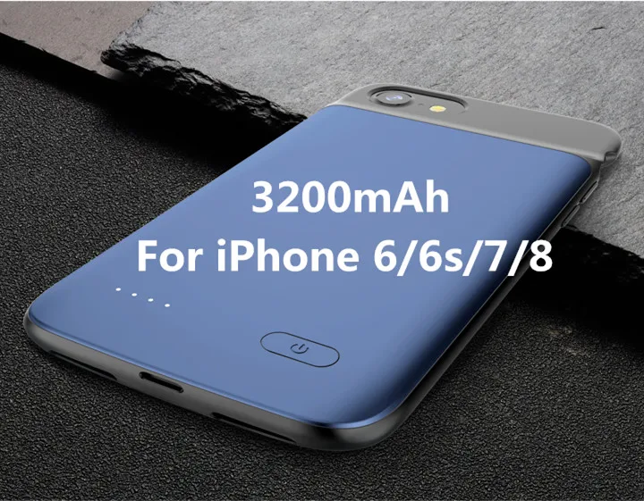 Blue for 4.7 inch NTSPACE чехол для зарядного устройства для iPhone 7, 8 Plus, 6, 6 s Plus, жидкий силиконовый внешний аккумулятор, чехол для iPhone 8, 7, 6, 6 S, чехол для аккумулятора - Цвет: Blue for 4.7 inch