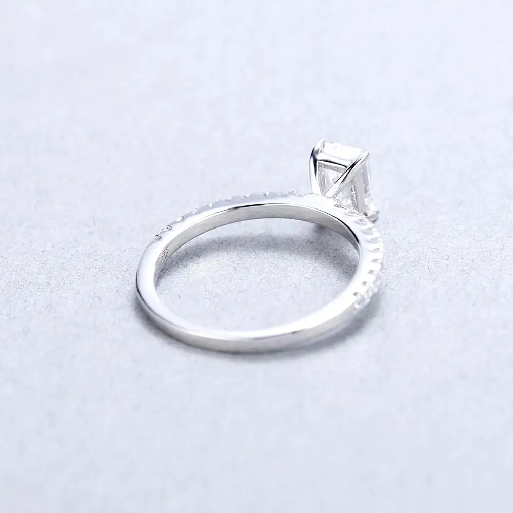 Жемчужное балетное 925 пробы, серебряное, белое, CZ кольцо, 1.28Ct, изумрудная огранка, кубический цирконий, обручальные кольца для женщин, хорошее ювелирное изделие