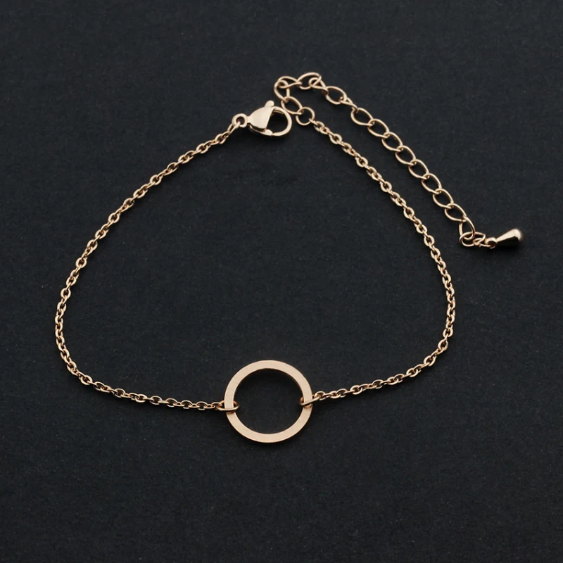 Минималистичные ювелирные изделия Модный Круглый браслет розового золота