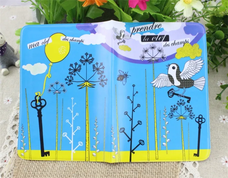 Новинка, креативные держатели для паспорта с Микки и Минни, ПВХ, женские сертификаты, чехлы, ПВХ кожа, сумки для ID карт, Мультяшные обложки для паспорта - Цвет: Bird