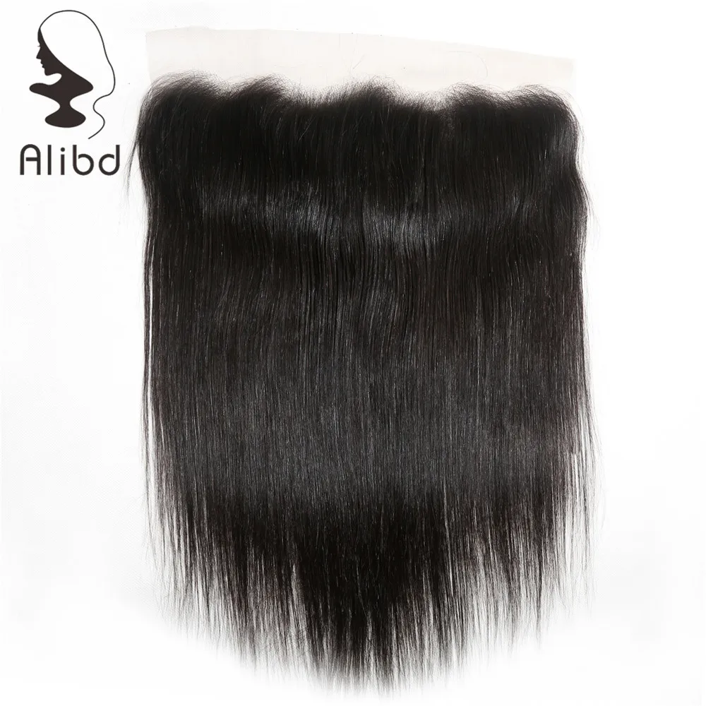 Alibd Lace Frontal Closure 13X4 with Baby Hair Brazilian Straight Remy Human Hair Lace Closure Natural Color Free Shipping