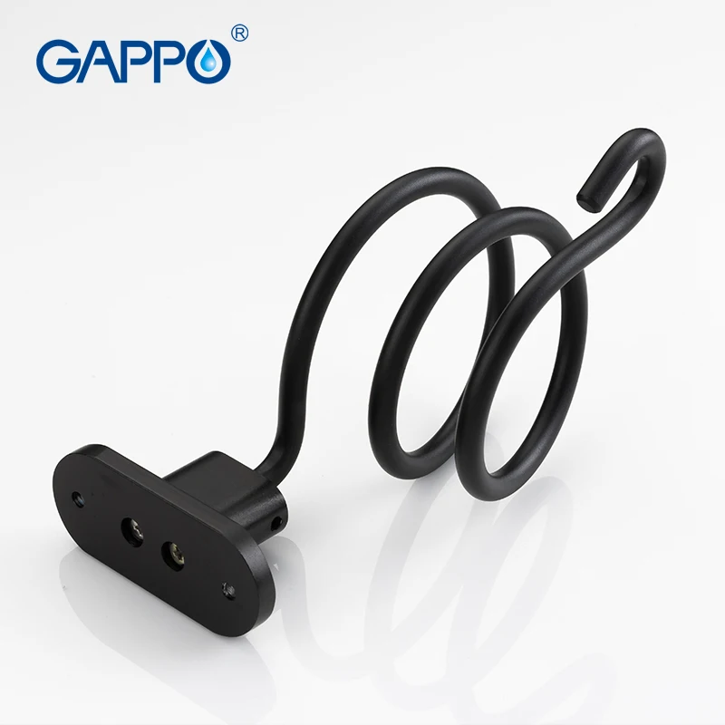 GAPPO аксессуары для ванной комнаты, Космический алюминиевый настенный держатель для фена, черный держатель для хранения, аксессуары для ванной комнаты