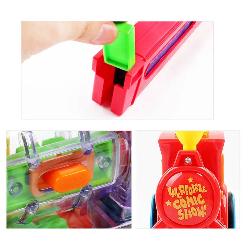 Моторизованный поезд домино набор строительных блоков игрушка сделай сам Лифт