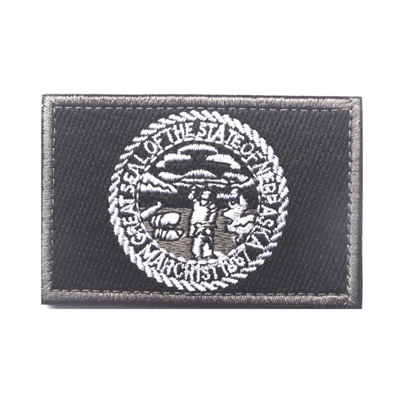 Нашивка в виде флага Небраски нашивка тактическая на боевой дух 3D вышитая