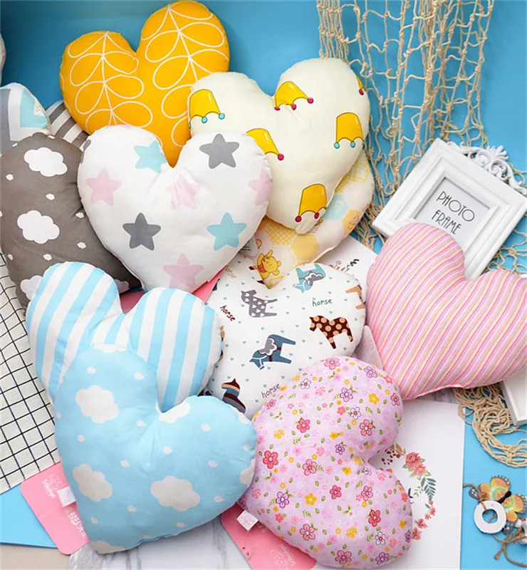 1Pc Nordic Style Cotton Heart-Shaped Siesta Small Pillow Toy Baby Bed Appease Kids Birthday Gift Taking Pictures Props | Дом и сад