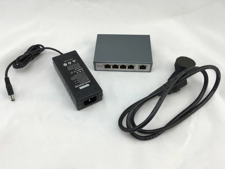 Аксессуары системы скрытого видеонаблюдения 4 Порты и разъёмы 10/100 м POE net