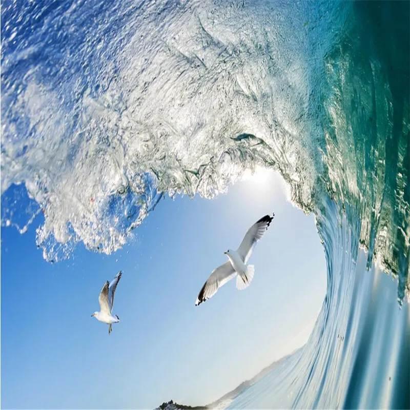 Обои для дома потолочное украшение морской волны голубое небо обои гостиной