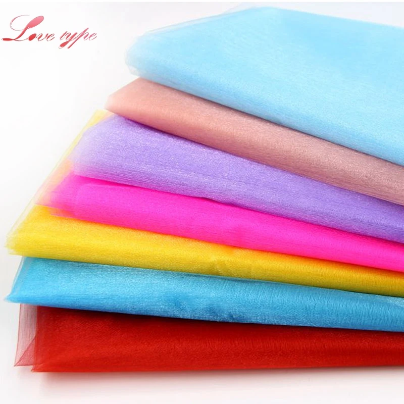 5 м/лот прозрачная органза тюль ткань многоцветная марля украшение для семейной