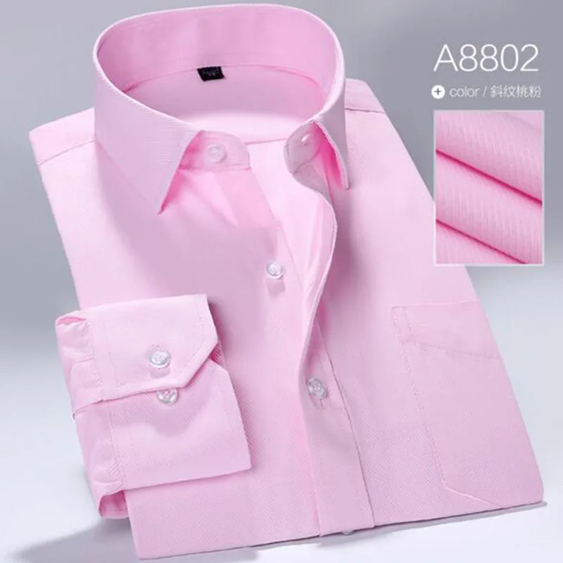Мужские деловые однобортные хлопковые рубашки с воротником стойкой Camisa мягкие