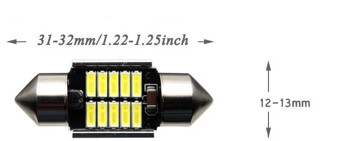 31mm-32mm 10SMD 2 шт. светодиодный C5W автомобиль гирлянда 31/36/39/41 мм светодиодный светильник для внутреннего купола светодиодный авто лампы светильник ing лампы для KIA Amanti Форте Sportage Рио - Испускаемый цвет: 31mm-32mm 10SMD