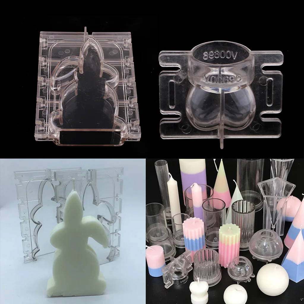2 шт 3D пластик сердце любовь + Кролик Форма для свечей мыло делая DIY инструменты