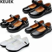 new children shoes princess girls black leather shoes white student school dress shoes kids flats dance baby single shoes 019