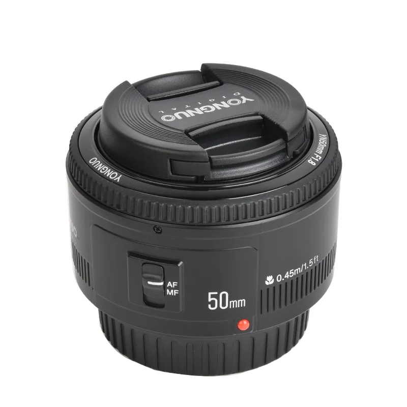 В наличии! YONGNUO YN50mm F1.8 YN EF 50 мм f/1.8 AF объектив YN50 диафрагма Автофокус для Canon EOS