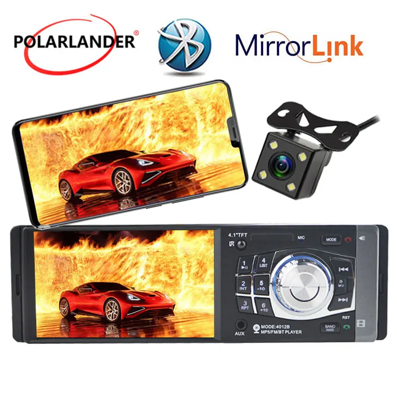 Автомагнитола 1 din 4 дюйма HD TFT экран стерео Bluetooth поддержка камеры заднего вида SD/USB