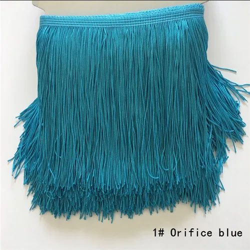 1orifice blue SASKIA 10 метров 15 см длинная кружевная обрезанная лента Материал отделочная кисточка швейная одежда Diy латинское платье занавеска ткань аксессуар - Цвет: 1orifice blue