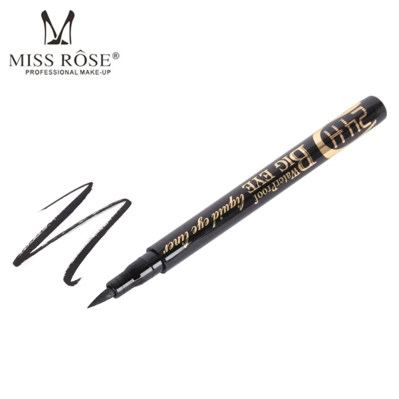 Водостойкая Подводка для глаз MISS ROSE Черная долговечная подводка макияжа