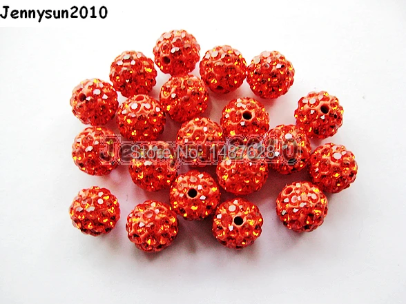 

10mm Hyacinth Top Quality Czech Crystal Rhinestones Pave Clay Round Disco Ball Spacer Beads For Jewelry crafts 100pcs / Pack