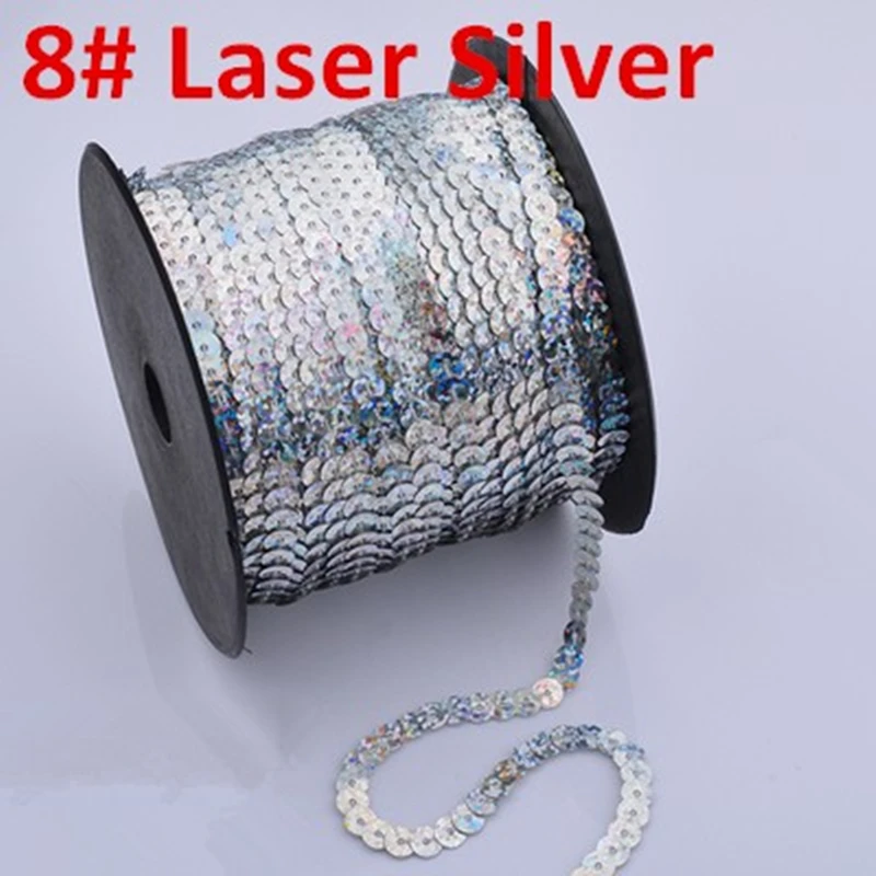 1 Roll/Lot (100 Yards/Roll) 6mm Loose Diameter Round Flat Laser Sequins Paillettes Sewing On Trims For Crafts Cloth Accessory | Дом и сад