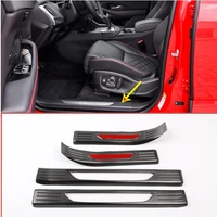4pcs stainless steel black car interior welcome door sill protection plate panel cover trim for jaguar e pace e pace 2018 2019