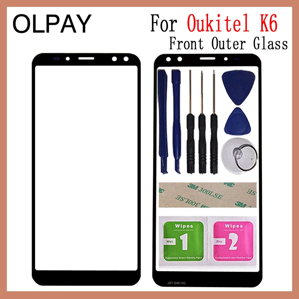 OLPAY 5,99 дюймов для Oukitel K6 Сенсорный экран Панель передних боковых Стекло объектив Сенсорный экран не ЖК-дисплей планшета Бесплатные инструменты