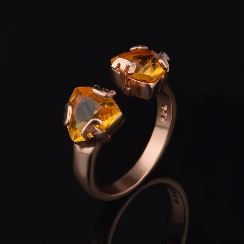 OMHXZJ Wholesale Personality Fashion OL Woman Girl Party Gift Open AAA Zircon 925 Sterling Silver 18KT Rose Gold Ring RN210 | Украшения и