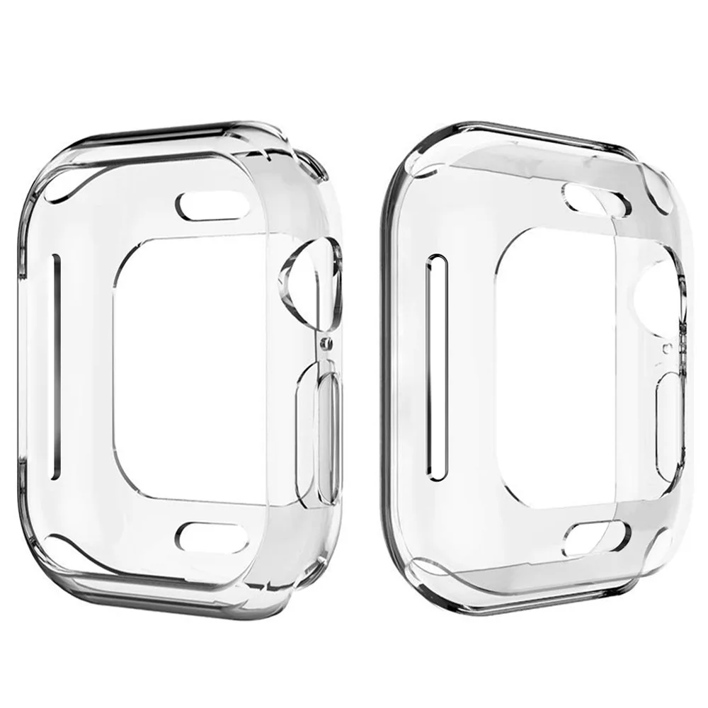 360 градусов Тонкий чехол для часов для Apple Watch, версии 4 44 мм 40 мм чехол мягкий прозрачный TPU Экран протектор для наручных часов iWatch, 4 серии защитный чехол
