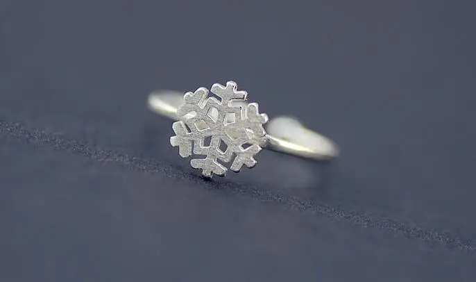 Женское Открытое кольцо в виде снежинки простого дизайна из стерлингового