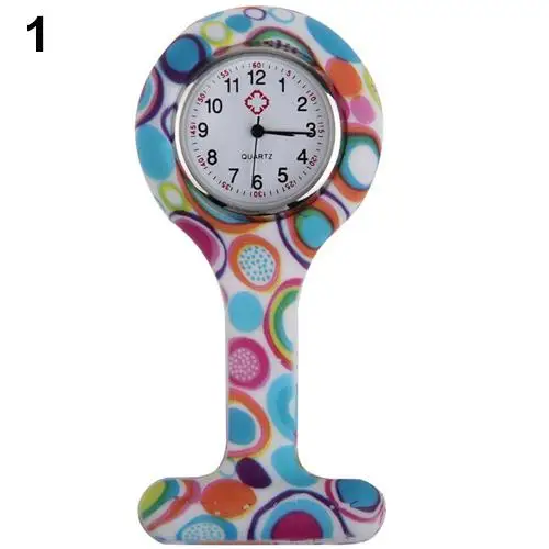 

Fashion Patterned Silicone Nurses Brooch Tunic Fob Pocket Watch Stainless Dial pocket watch
