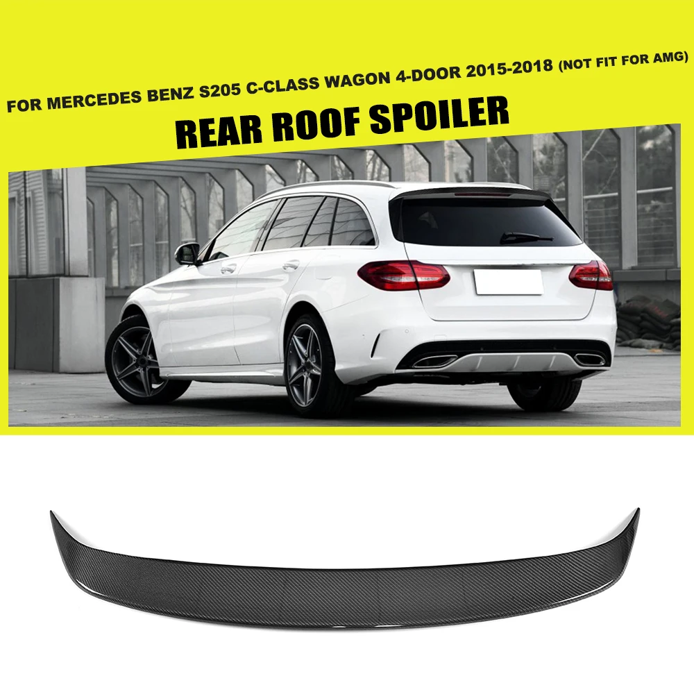 Углеродного волокна задний спойлер козырек окна FRP черный для Mercedes-Benz C Class S205 Wagon Hatchblack 4 двери 15-18 не Для AMG
