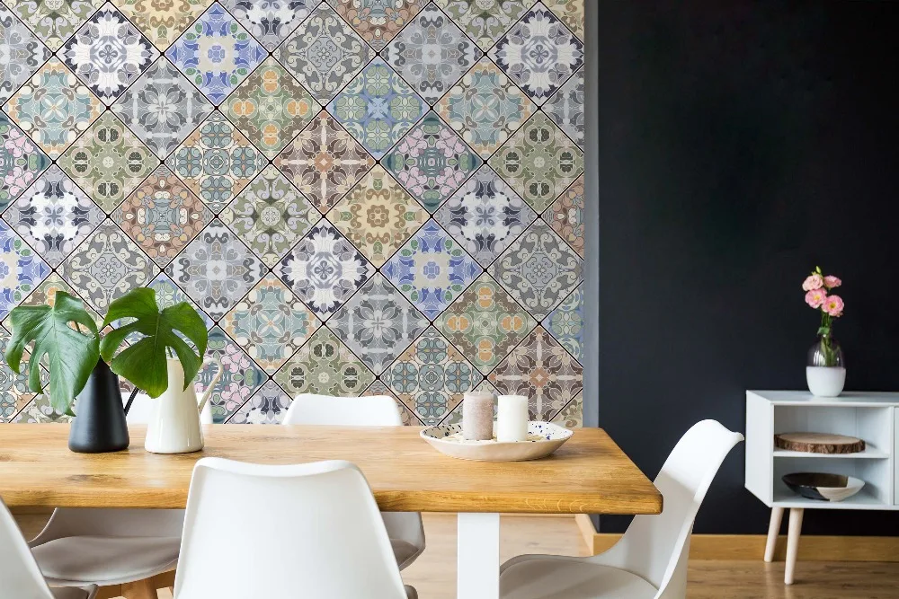 

[Self-Adhesive] 3D Marble Floral Pattern 77 Wall Paper mural Wall Print Decal Wall Murals