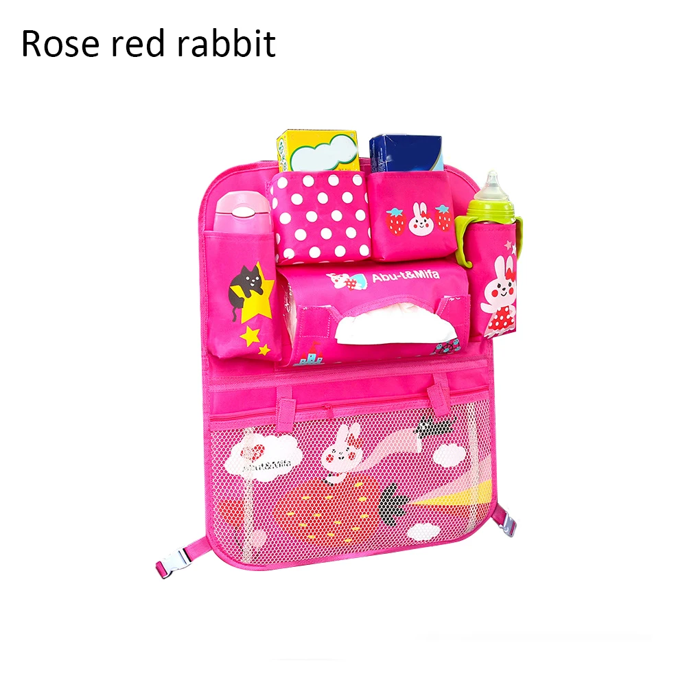 Rose Red Rabbit Сумка для хранения на заднем сиденье автомобиля, водонепроницаемая, мульти-карман, органайзер, складывающаяся сумка для хранения для маленьких детей - Цвет: Rose Red Rabbit