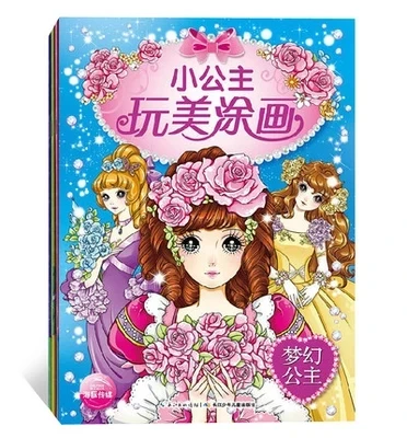 Набор книг для рисования на 4 языках с героями мультфильмов и граффити|book set|coloring