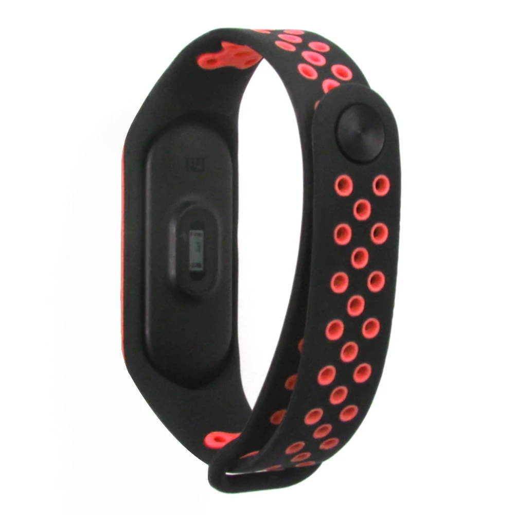 Двухцветный дышащий пористый силиконовый ремешок на запястье для Xiaomi mi Band 4 3