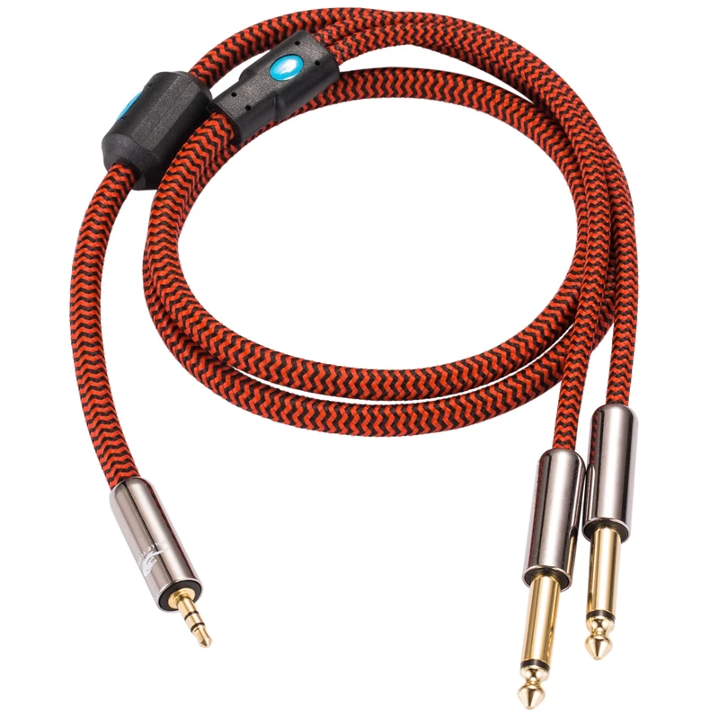 Аудиофильский аудио кабель 1/8 &quotMini Jack 3 5 мм для Dual 1/4 в TS PC наушников микшерный