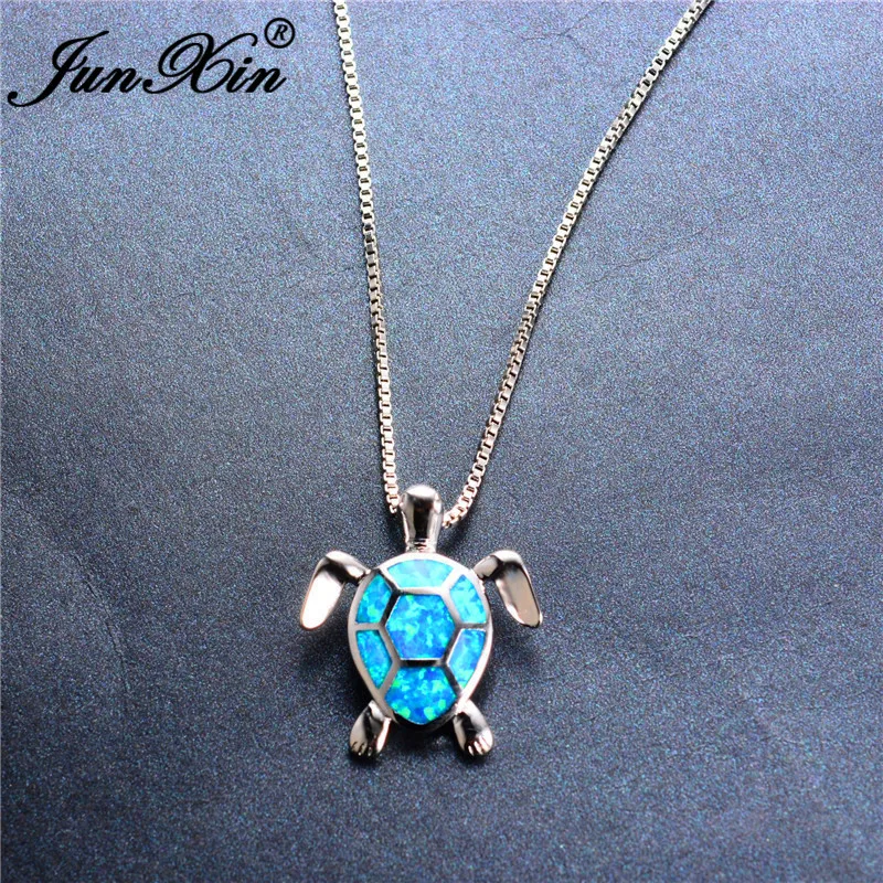 Комплект из колье и кольца с голубым огненным опалом | Украшения аксессуары