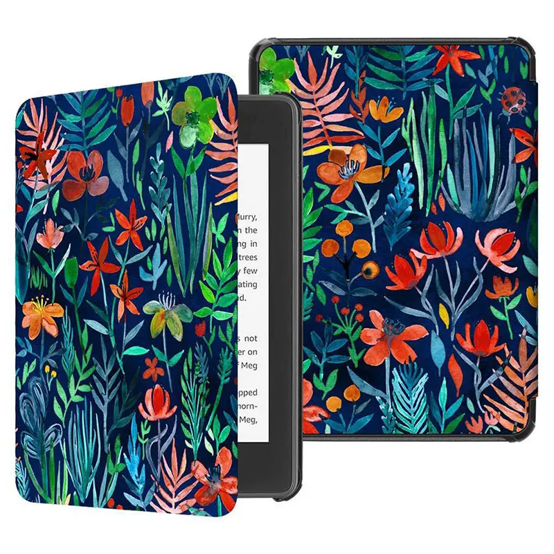 GAUGGER чехол на магните для Kindle Paperwhite 4 eReader(выпуск 10th Gen) с автоматическим выключением/пробуждением Ультратонкий чехол - Цвет: Flowers